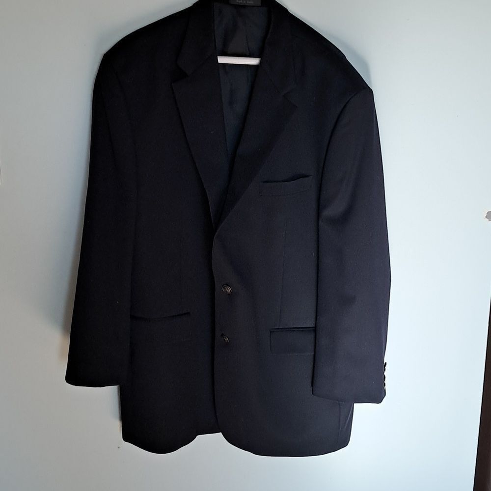 Michael Michael Kors Blazer Men's 46L Black Wool Office Career Formal Evening